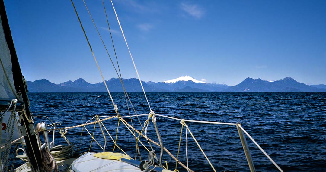 blue sky and sea, in the region of chonos
