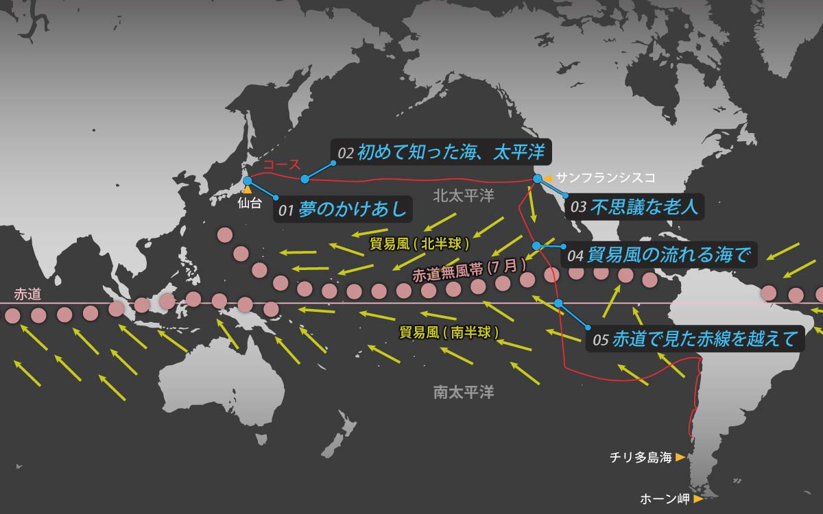 pacific map track of Aomi